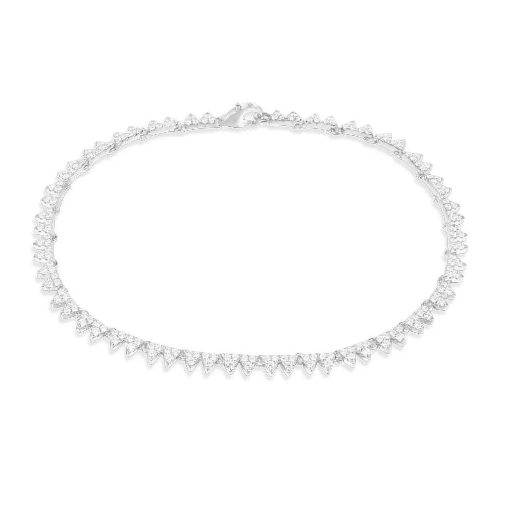 Monaco Fashion 1:1 bracelet de cheville Triangle blanc de haute qualité, bijoux de plage magnifiquement décorés pour dames, cadeau romantique