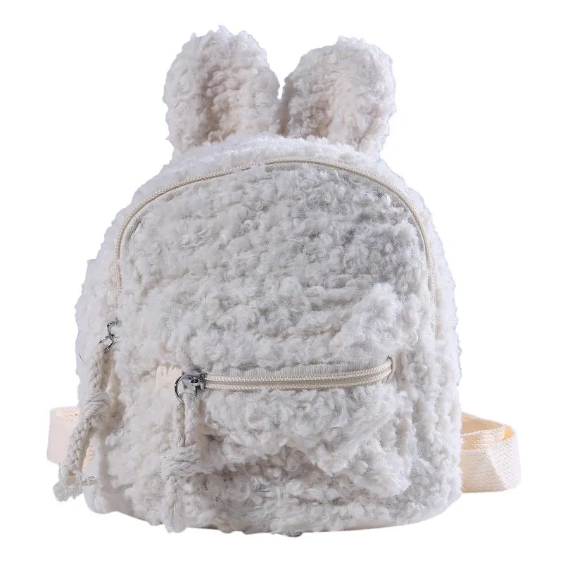 Sacs d'école enfants enfant en peluche sac à dos mignon oreille maternelle sac hiver chaud polaire sac à dos voyage en plein air pour garçons filles 2206