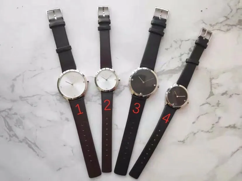 Fashion Men Womens Watches Stainless steel Geometric Quartz Wristwatch for Couples Minimalist sport Clock black white dial