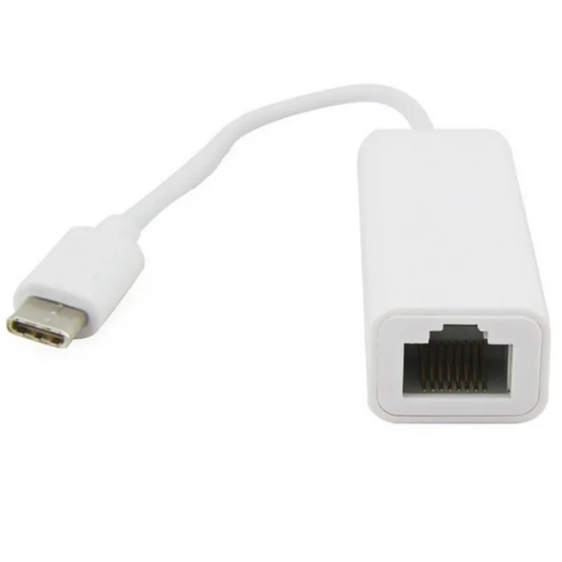 Type C USB Ethernet Adapter 10 / 100Mbps Card réseau RJ45 Type-C LAN USB pour le câble Internet filaire MacBook Windows