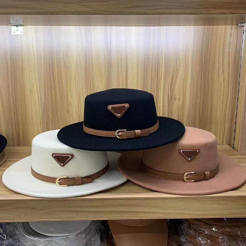 i cintura unisex cappello a cilindro piatto coppie designer cappelli di lana moda donna berretti aderenti berretto da uomo uomo Casquette cappello a secchiello capanna D275o