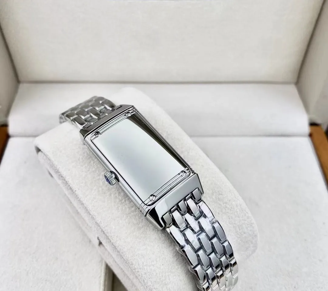 NEWEST small 23x39mm women watch Reverso Ultra Thin lovers marry Stainless Steel vintage lady Edition Quartz high quality girl wat2680