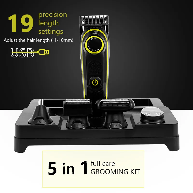 Electric Hair Clipper Multifunctional Trimmer For Men Shaver Men's Razor Nose 5 In 1 Cutting Machine 220216