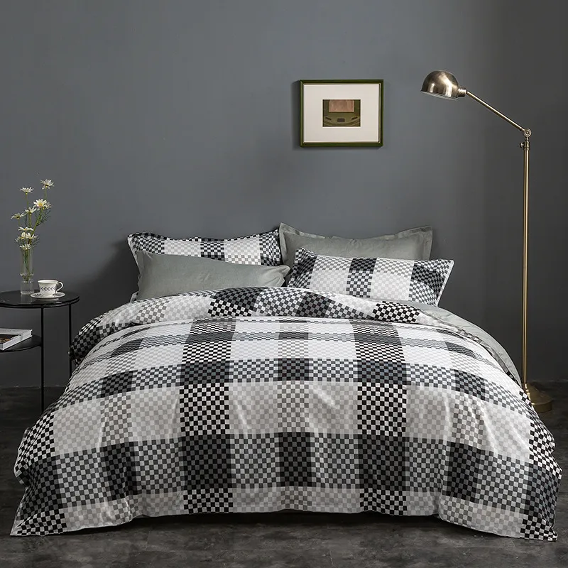 Bohemian Geometric Plaid Bedding Set Striped Nordic Simple Duvet Cover BedClothes Home Sheet Twin King Queen 220x240