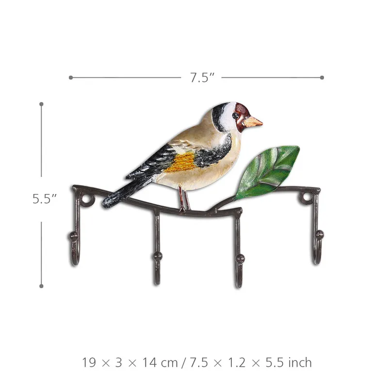 Kuş Anahtar Tutucu Duvar Dekoratif Demir Duvar Askı Kanca Monte Ceket Raf Anahtar Şapka Kanca Eski Ev Dekor Kuşlar 220311
