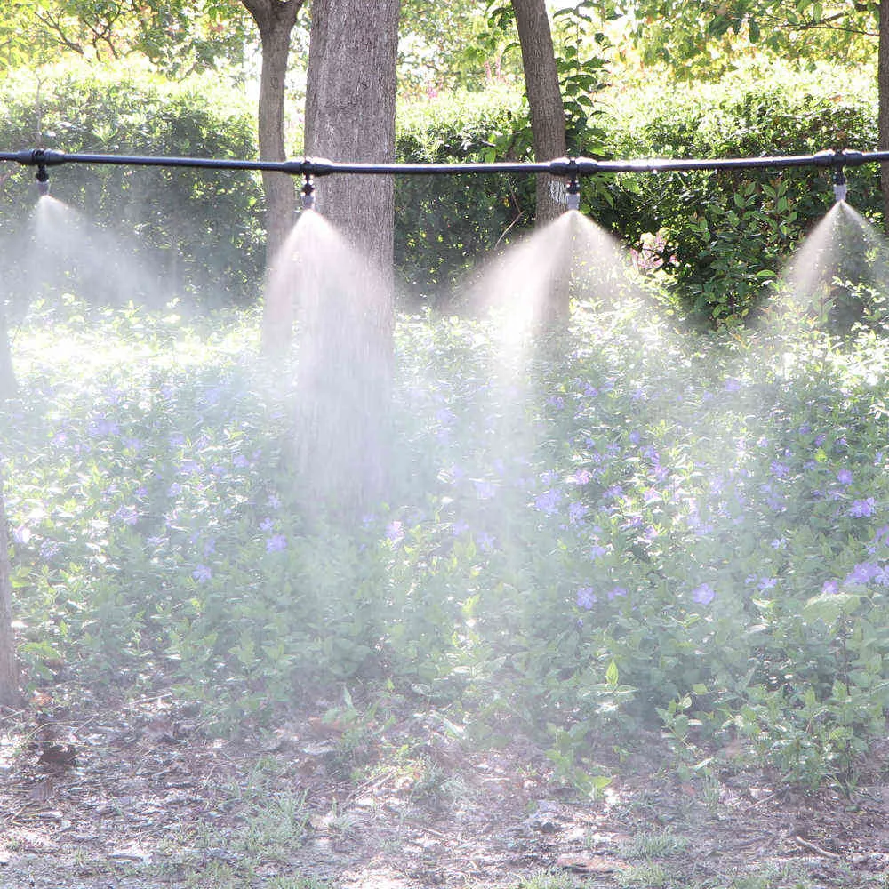 Kit d'irrigation de jardin buses de brouillard système d'arrosage automatique 4/7mm tuyau d'arrosage de brumisation avec connecteur de goutteur réglable 210610
