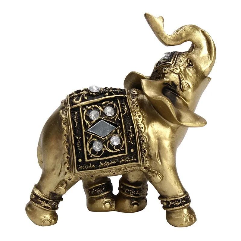 絶妙な風水のエレガントな象の像ラッキー富の置物の装飾品の贈り物の贈り物の贈り物在宅デスクトップの装飾工芸品210414