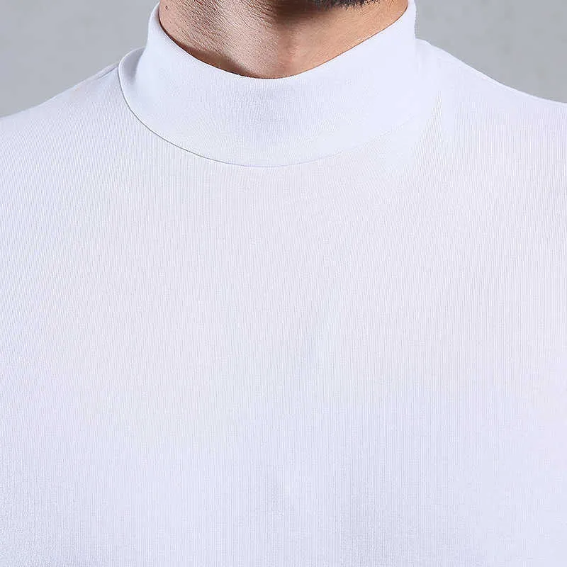 Arcsinx meia gola alta masculina camiseta casual manga longa t plus size 6xl 5xl 4xl 3xl moda fitness apertado t 210721293m