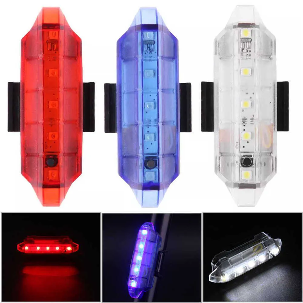 3 kleuren Waterdichte 5 LED MTB Bike Fiets Achterstaart Licht Rode Lamp 4 Modus USB Recharge Fietsverlichting Fietsaccessoires