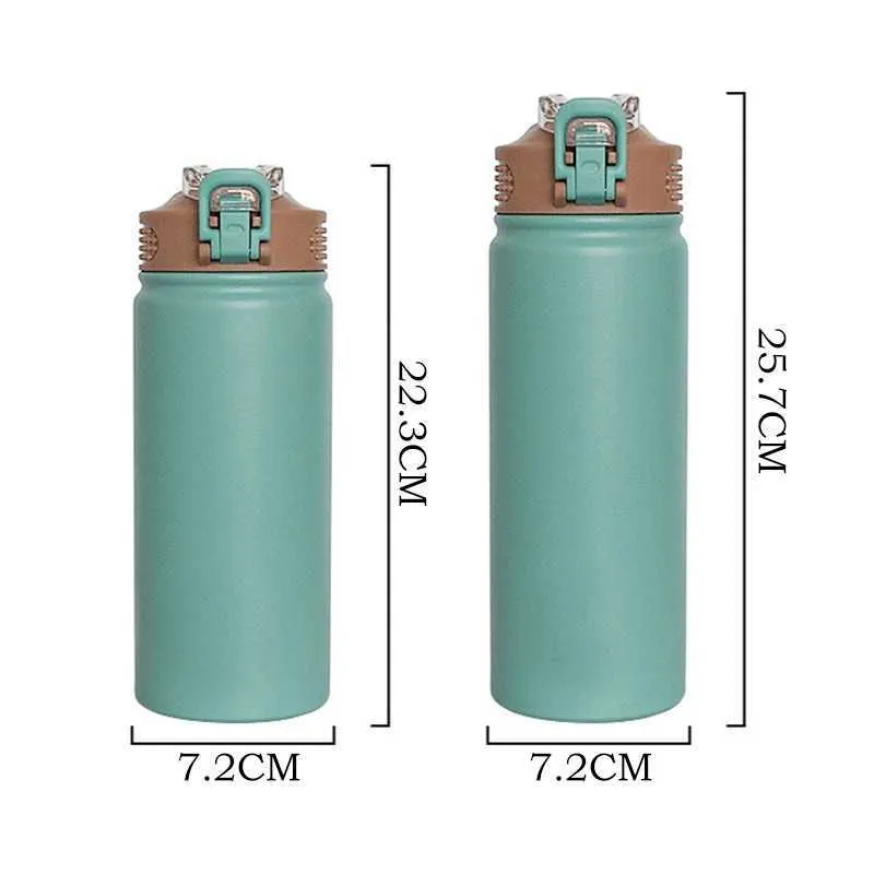 530/750 мл Термос кружка с соломиной крышкой из нержавеющей стали термальная изоляция прямой чашка термическая бутылка для воды тумблер Tumbler 211013