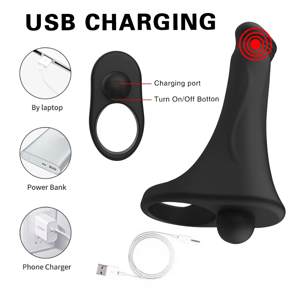 Remote Control Strap On Penis Vibrator Double Penetration Sex Toys For Couples Ring Erection Vagina Plug 2108105268567