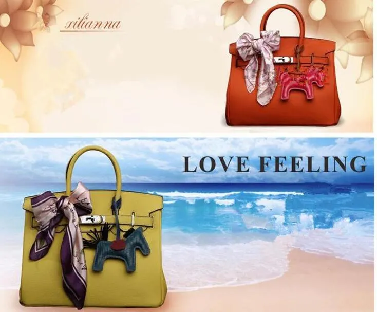 New classic pony bag pendant high-end handmade PU handbag key chain tassel denim competitive horse bag charm accessories
