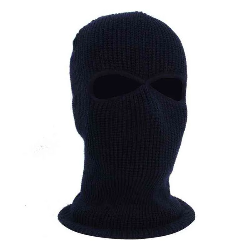 Maschera da sci a maglia a 2 fori Cappello passamontagna Cappello invernale a faccia intera Copricollo Ghetta Berretto X7YA Y21111