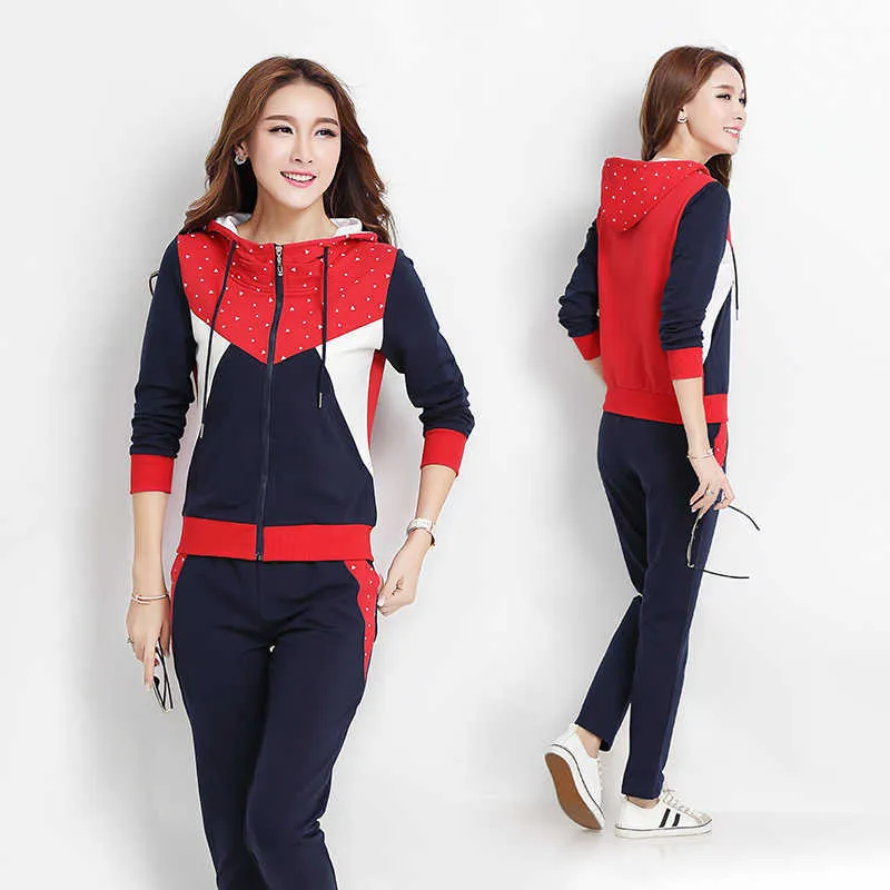 Women's Tracksuits Two sets of new Korean wear women's hoodies casual black sportswear for spring and autumn 2022 P230531