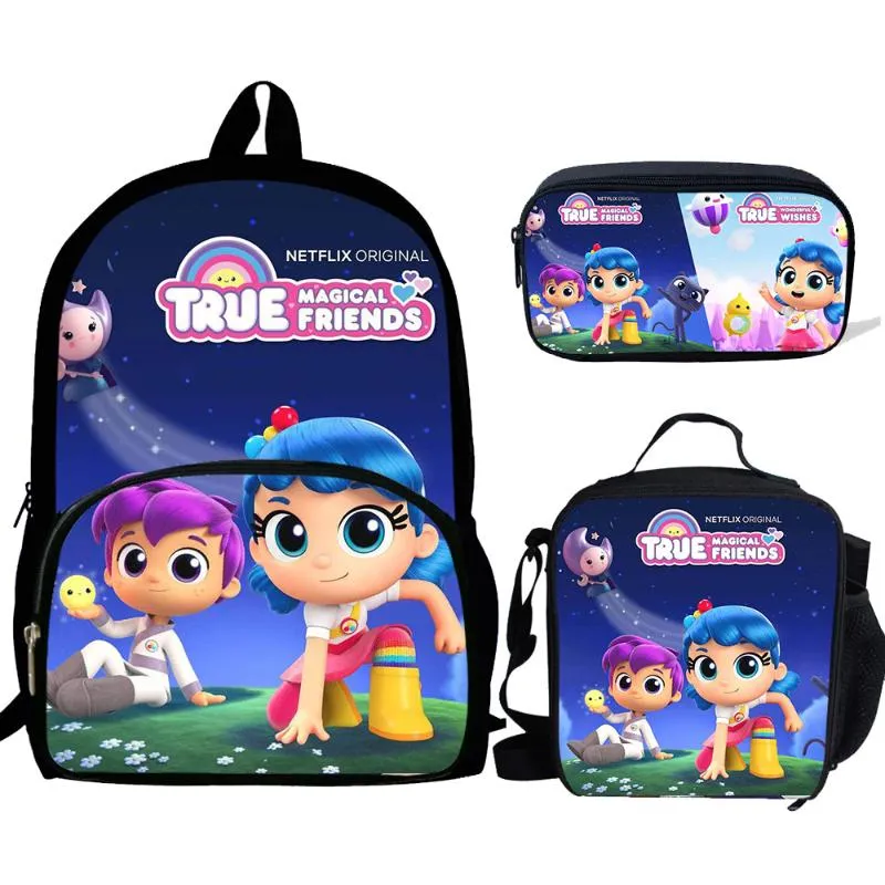 School Bags BULEFLYER Cartoon True And Rainbow Kingdom SET For Teenagers Backpack Supplies Bookbag Lovely Satchel265i