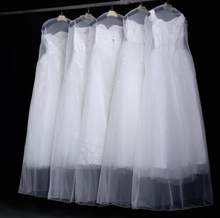 Сумки для хранения, 50 шт., высококачественный прозрачный чехол для свадебного платья, пылезащитный чехол из мягкого тюля, сумка для свадебного платья, сетчатая сумка из пряжи 160 см, 180 см263N