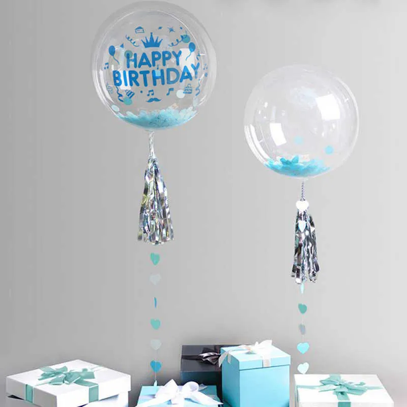 5 pièces 18 20 24 36 pouces ballon Bobo Transparent ballon à hélium clair décoration de fête d'anniversaire de mariage adultes enfants faveur jouet Globes Y298E