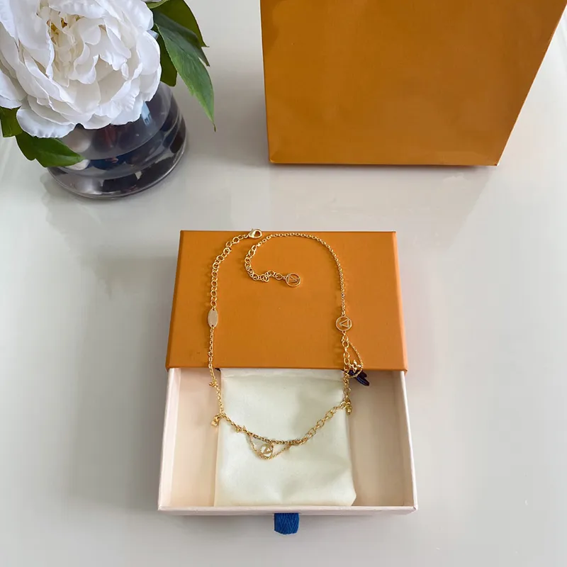 Designers colar luxurys jóias femininas personalizado floret pingente colares ajustável clavícula corrente não desbotamento fashion246m