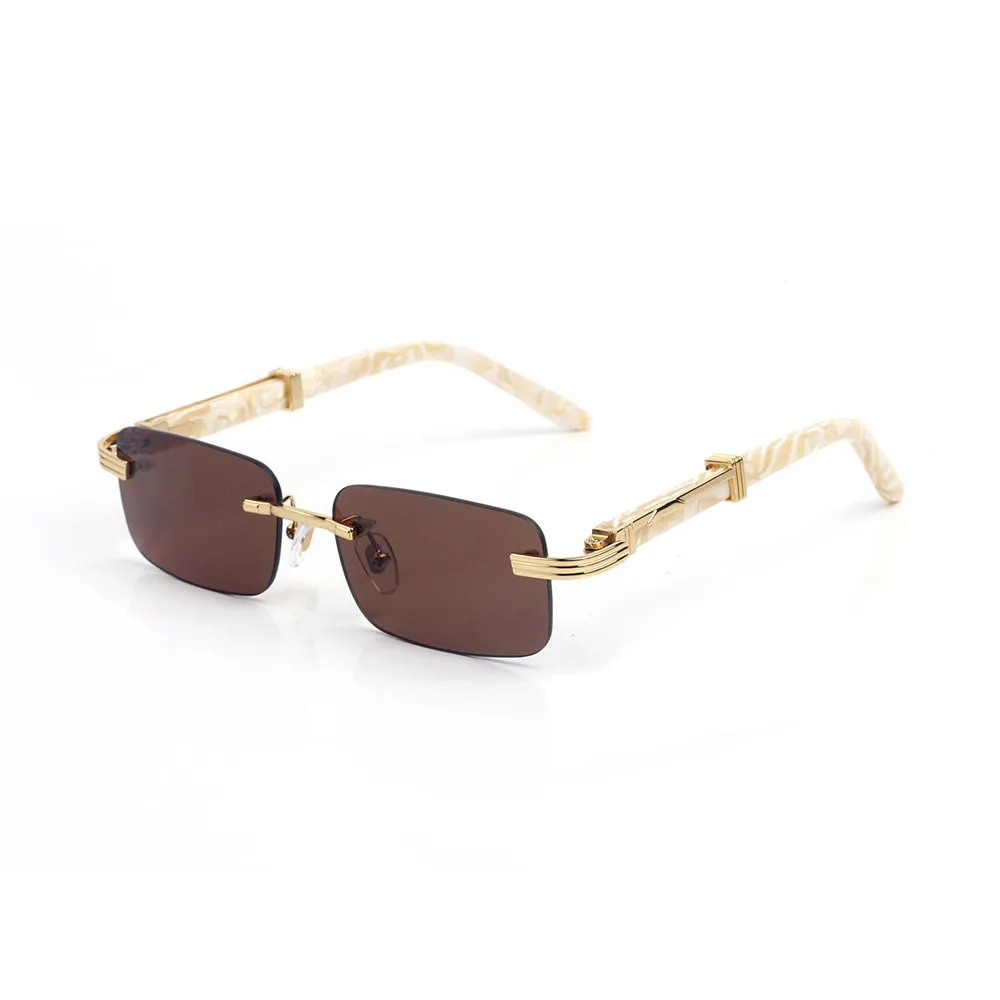 Designer Sunglasses retro eyeglass Frameless Ornamental Golden Silver Grey Brown glasses bulk whole brands Eyeglasses frames m323R