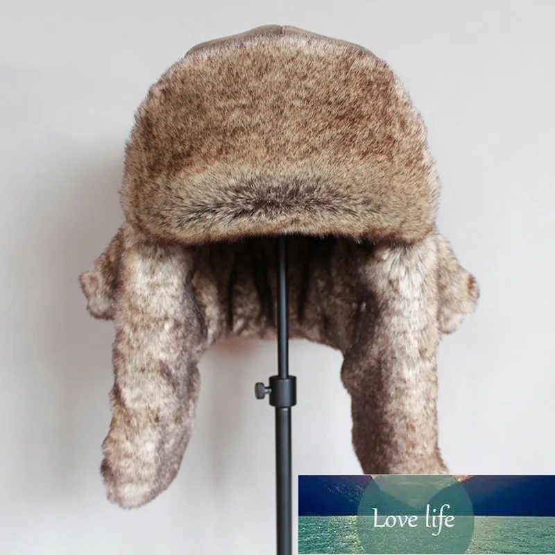 Bomberhoeden Winter Heren Warme Russische Ushanka-hoed met oorflap Pu-leer Bont Trapper Cap Oorklep Fabrieksexpertontwerp Quali2422