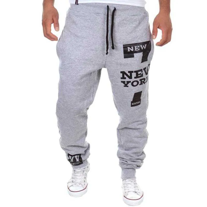أزياء العلامة التجارية الرجال إلكتروني طباعة sweatpants الذكور ركض فضفاض الورك البوب ​​عارضة السراويل المسار السراويل calca masculina 211013