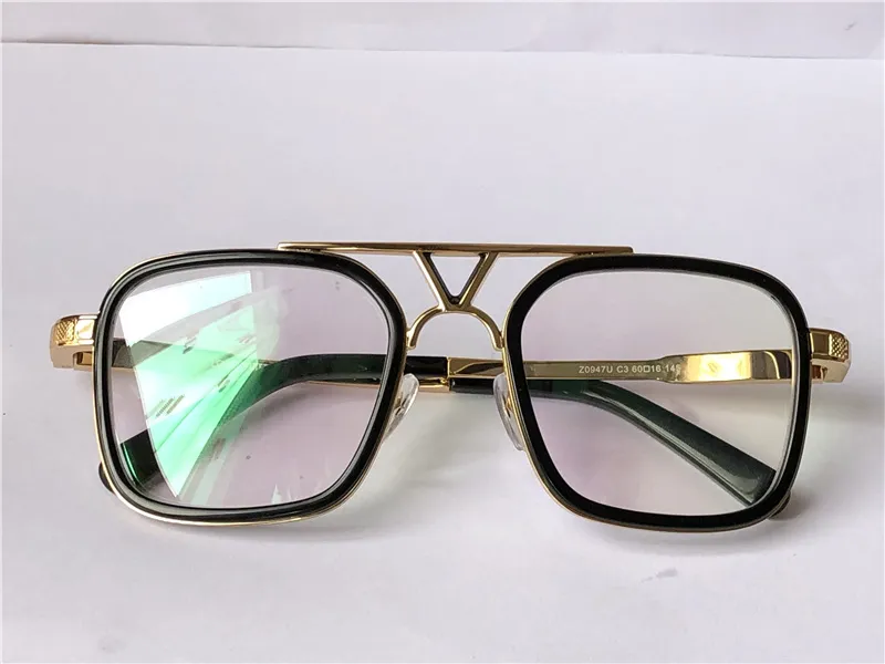 Den senaste säljande popmodedesignen Optical Glasses Square Frame 0947 Toppkvalitet HD Clear Lens med Case Simple Style227R