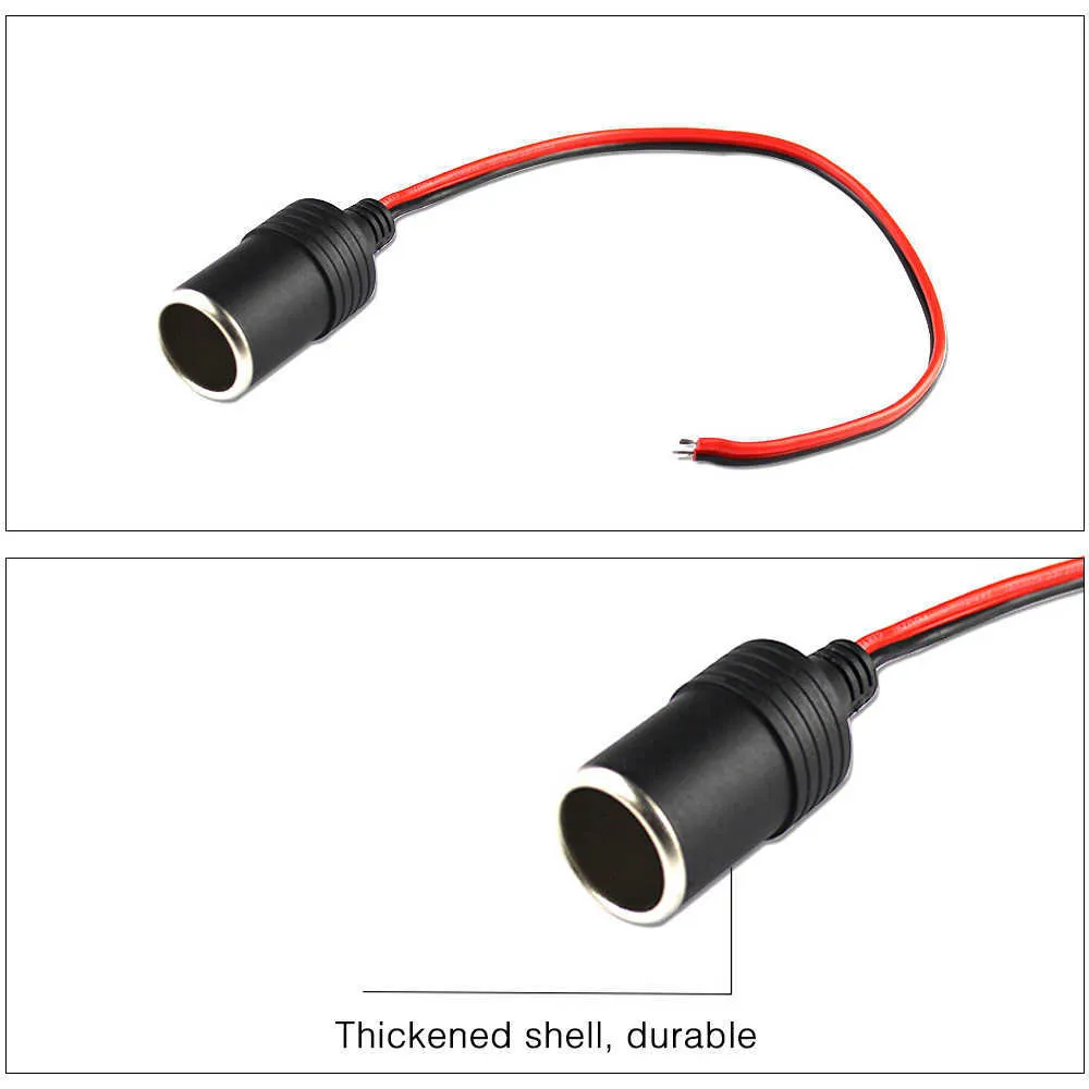 Car Cigarette Lighter Plug Connector Adapter Plug Receptacle Charger Cable Socket Auto Interior Accessories 12~24V 15A 200W Car