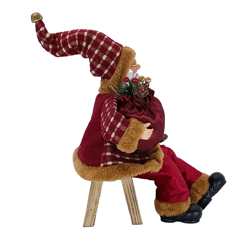 Partyzubehör für die Feiertage 2021, 35 cm, sitzender Weihnachtsmann, Weihnachtsdekoration, modische Ornamente