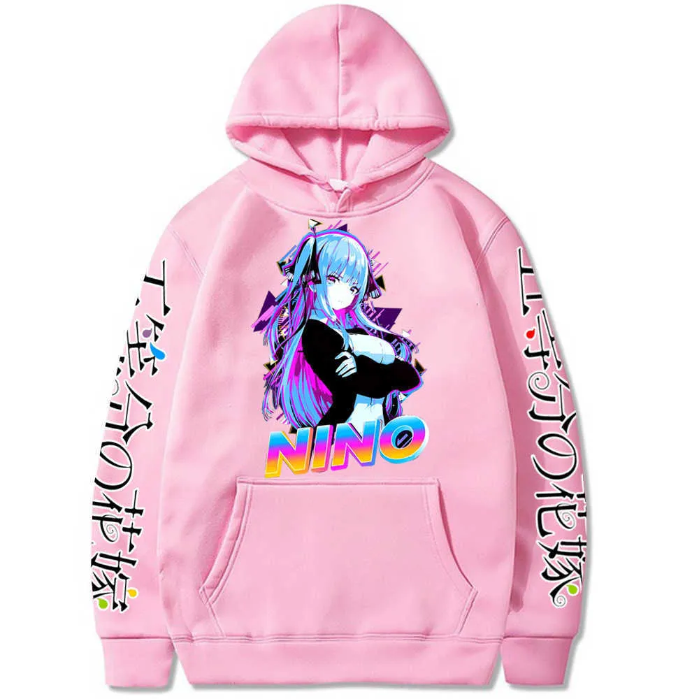 Women Sexy Pretty Anime Hoodies Hoodie Sweatshirts Harajuku Nakano Sleeve Top Pullovers H0910