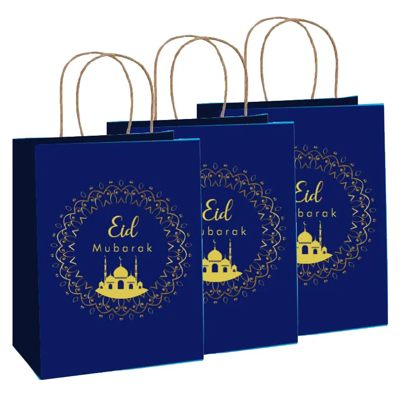 Kraft Paper Gift Kareem Eid Festival Packaging Väskor Bröllop Baby Shower Bronzing Favor Bag Wrapping Supplies