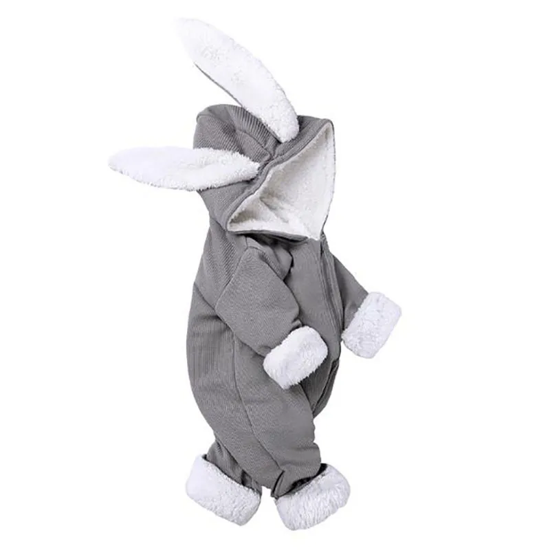 Bébé vêtements garçon dessin animé lapin combinaison Robe avec fermeture éclair né barboteuse fille 210515