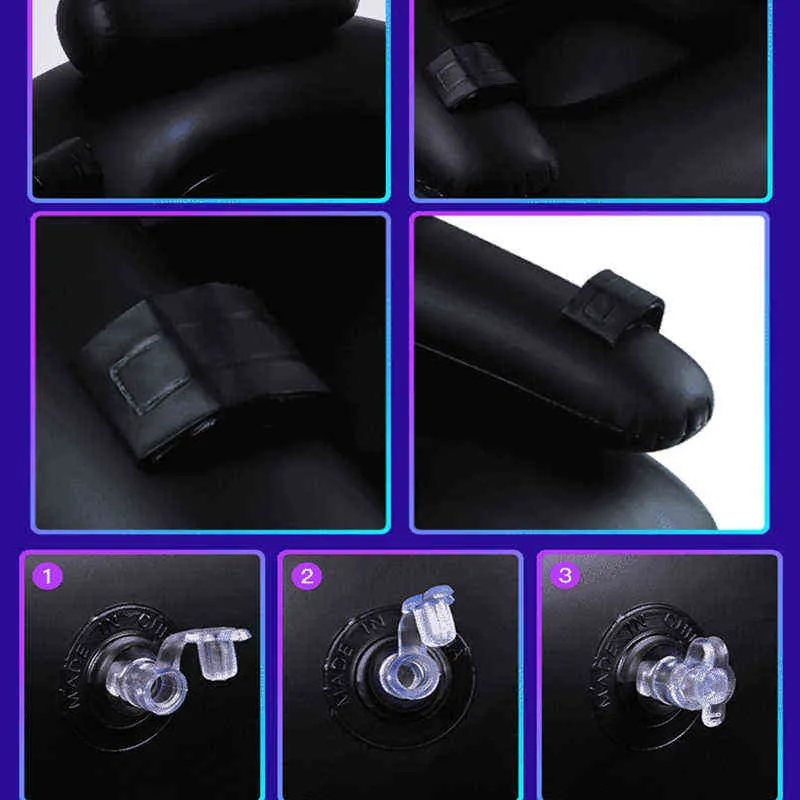 NXY Sex Meubles PVC Chaise gonflable avec menottes et gode meubles canapés érotiques jeux adultes position Position Pillow Toys 227043033