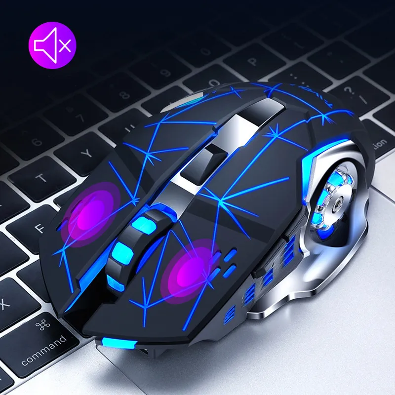 Wireless Gaming 2400 DPI Rechargeable Adjustable Backlight Breathing Gamer Mouse Game Mice PC Laptop