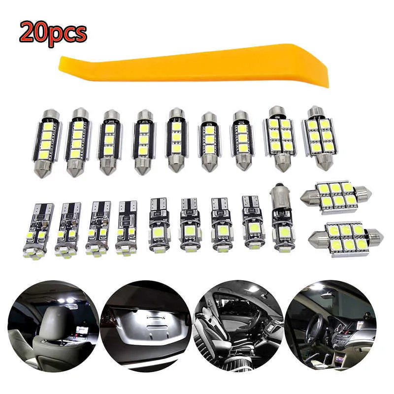 White Car Interior LED Kit de Luz Sem erros de leitura Lâmpada Frente Dome Light para Mercedes / Benz C Classe W204 2008-2015