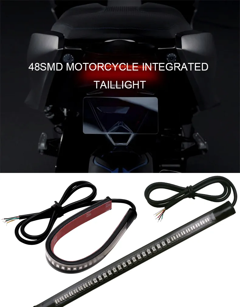 Voiture LED Bande Lumière Voiture Décoratif Atmosphère Lampes DRL Moto Feu Arrière 12 V Led Bar Clignotant Et Feu De Freinage Intégré