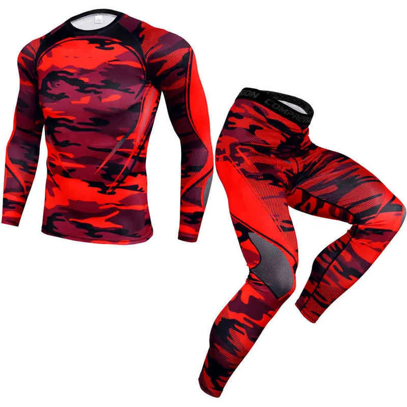 Outdoor Mens Sets Fitness Quick-drying Men Outfit Set Basketball Running Fitness Clothes Sports Suit Autumn Clothing Top+Legging G0918