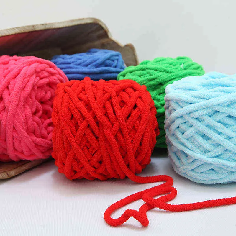 100g / colorant coloré écharpe fil tricoté à la main pour tricoter à la main fil de coton de lait doux fil de laine épaisse couverture de laine géante Y211129