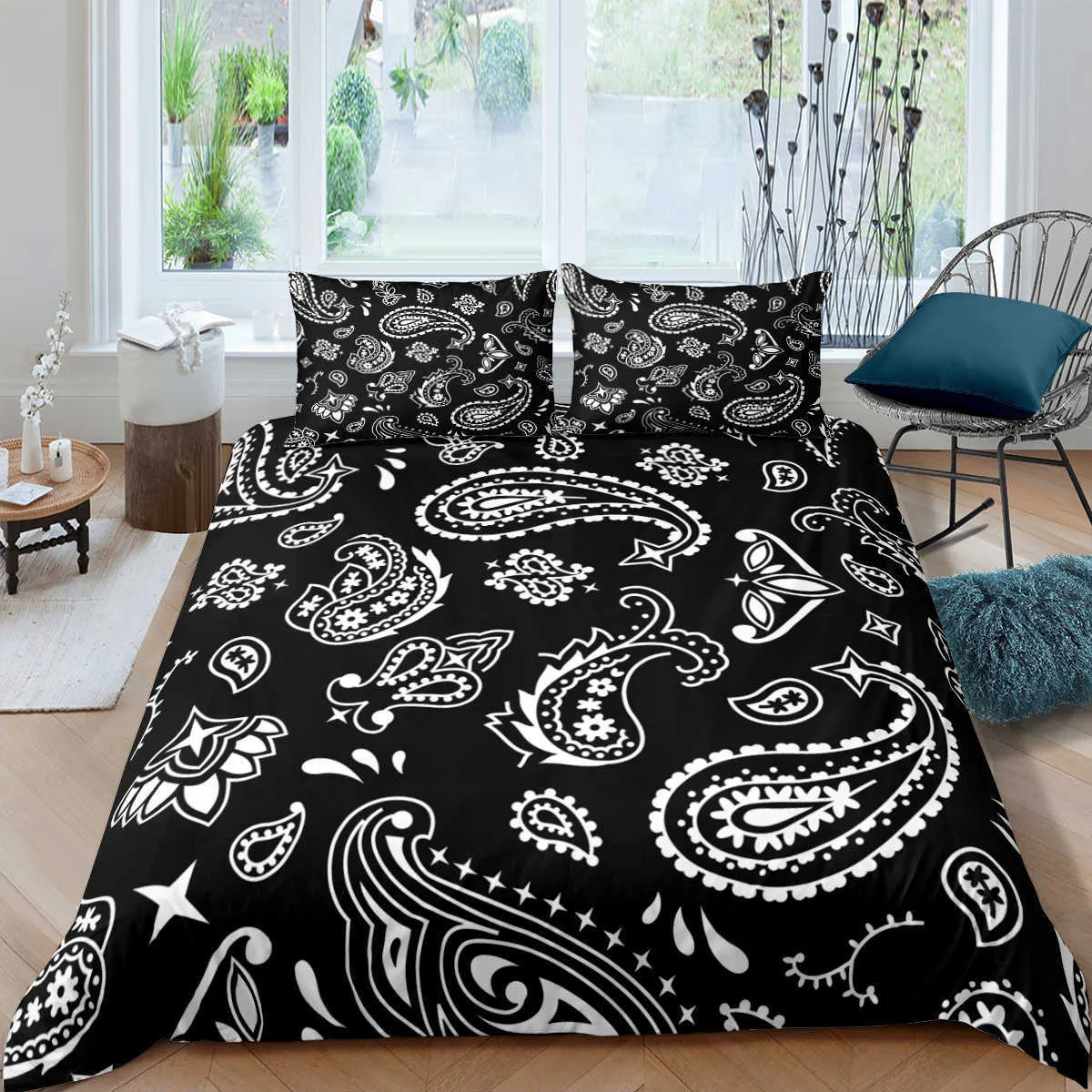 Paisley Bandana Printed Duvet Cover Bedding Sets With Pillow Case Luxury Bedspread Single Full Queen King Size H09137463427
