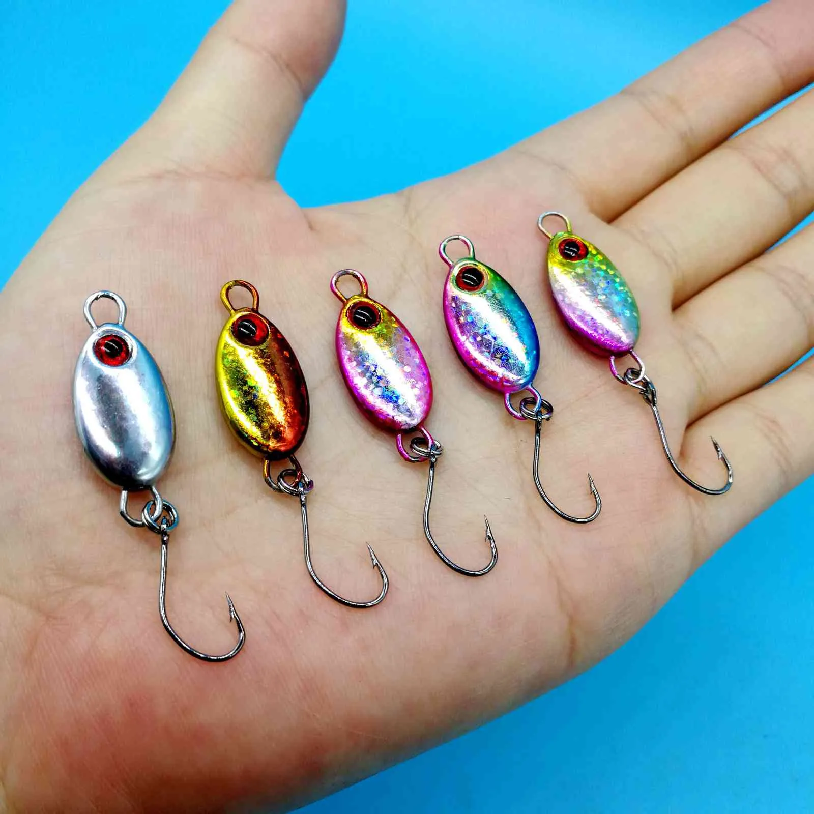 HOOFISH LOT Micro Jigging Metal Lure 2g3g5g Mini lure with Single Hook Artificial Lures Jigbait Fishing Tackle4148886