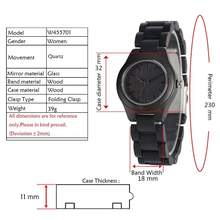 Orologi da donna piccoli in legno nero retrò, bracciale in legno completo, orologio da polso al quarzo, orologi, migliori regali la fidanzata, Relogio Feminino