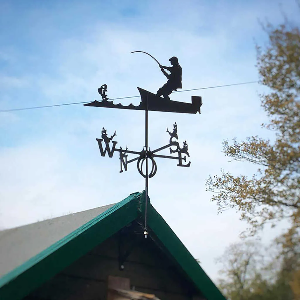 ステンレス鋼の天気予報屋根の山の天気ベーンガーデン納屋のシーンヤードステーキのための家用品の装飾H0927