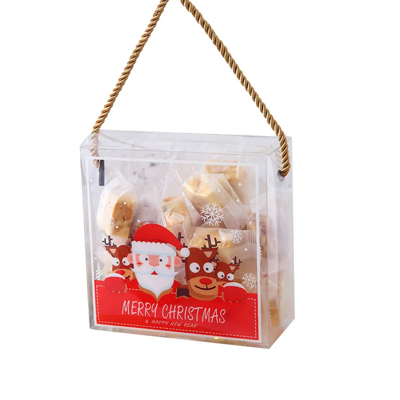 2021 Weihnachten Dekorationen Transparent Candy Box Frühling Festival Geschenk Tragbare Süßigkeiten Keks Geschenk Box