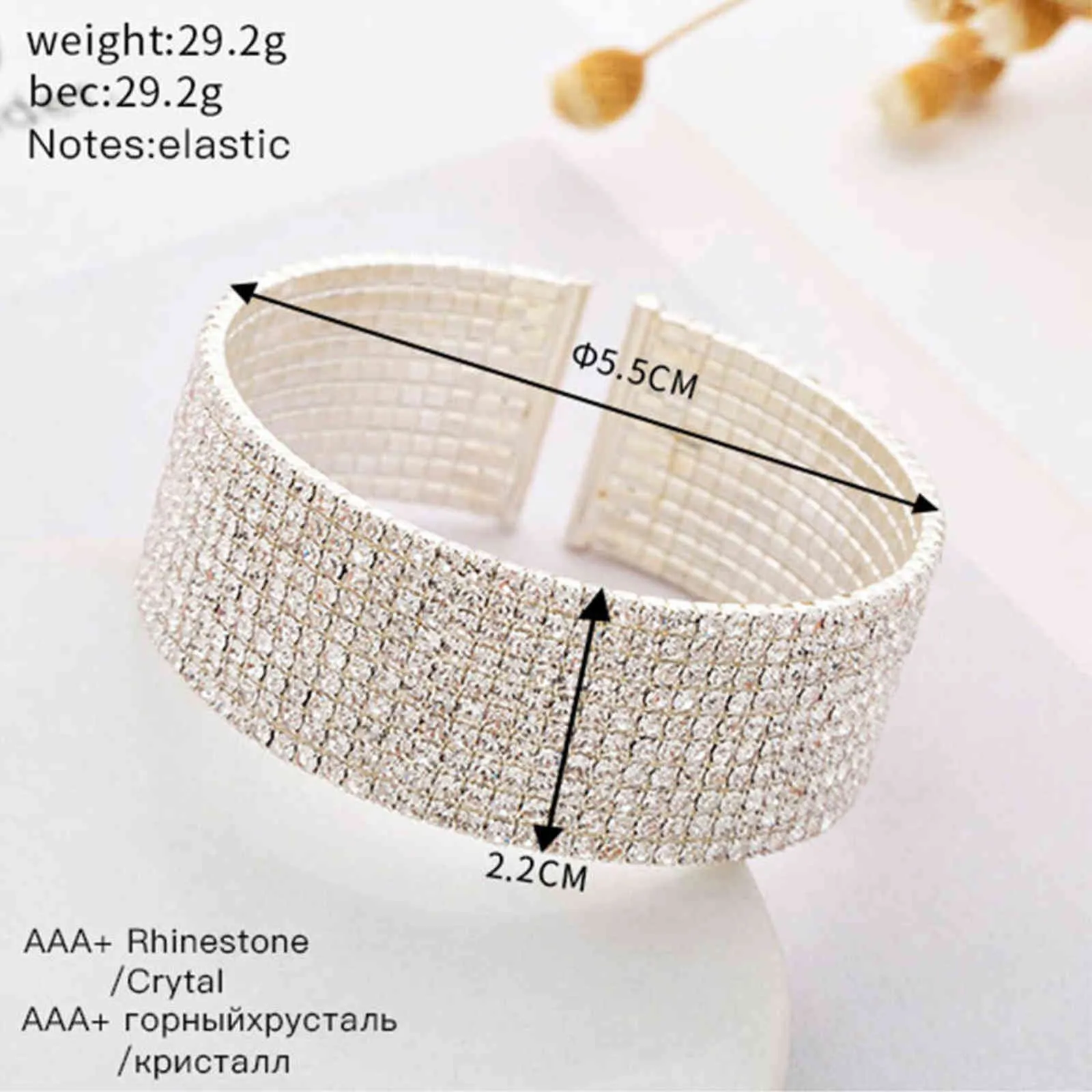 Kunjoe Fashion Luxury Elegance Crystal Jewelry Bracelet Bridal Wedding Wedding Full Wrineston