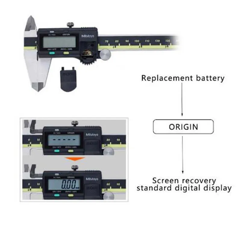 Mitutoyo Calibro CNC Digital LCD Vernier Calibri 6 pollici 150mm 500-196-30 Gauge Strumenti di misurazione elettronici in acciaio inossidabile 210922