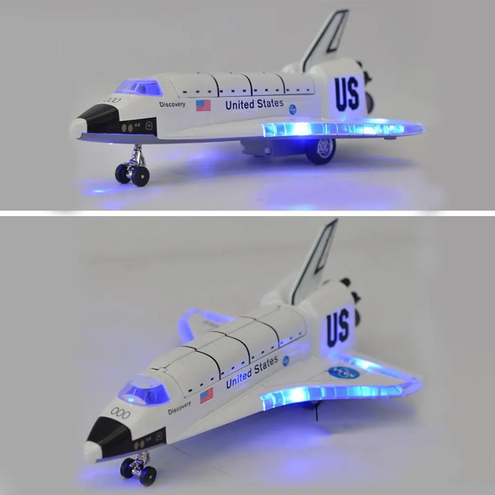 Navette spatiale pour enfants en alliage de 8 pouces, modèle de vaisseau spatial moulé sous pression avec musique légère