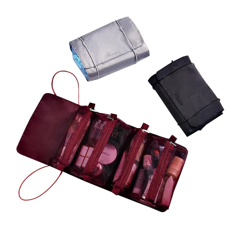 Storage Bags Toiletry Bag Roll Up Makeup Organizer Cosmetic Carry Pouch264c