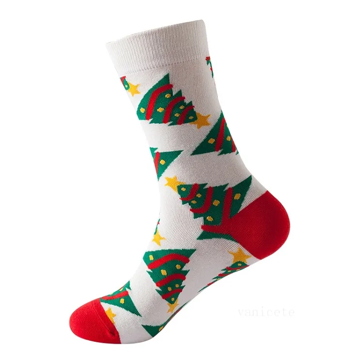 Cilindro medio Árbol de Navidad Snow Elk Regalo Calcetines de algodón Otoño Invierno Medias de Navidad Hombres Santa Claus Decoraciones T2I53066