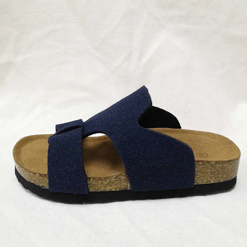 Kinderen Cork Slippers Mode Zomer Sandalen Kinderen Suede Leer Platte Schoenen Kind Jongens Meisjes Lente Herfst Strandschoen 210712