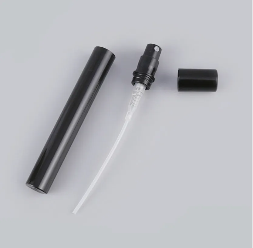100ピース/ロット2ml 3ml 4ml 5ml小型プラスチック香水スプレーボトル黒サンプルミスト噴霧器アトマイザーポンプ