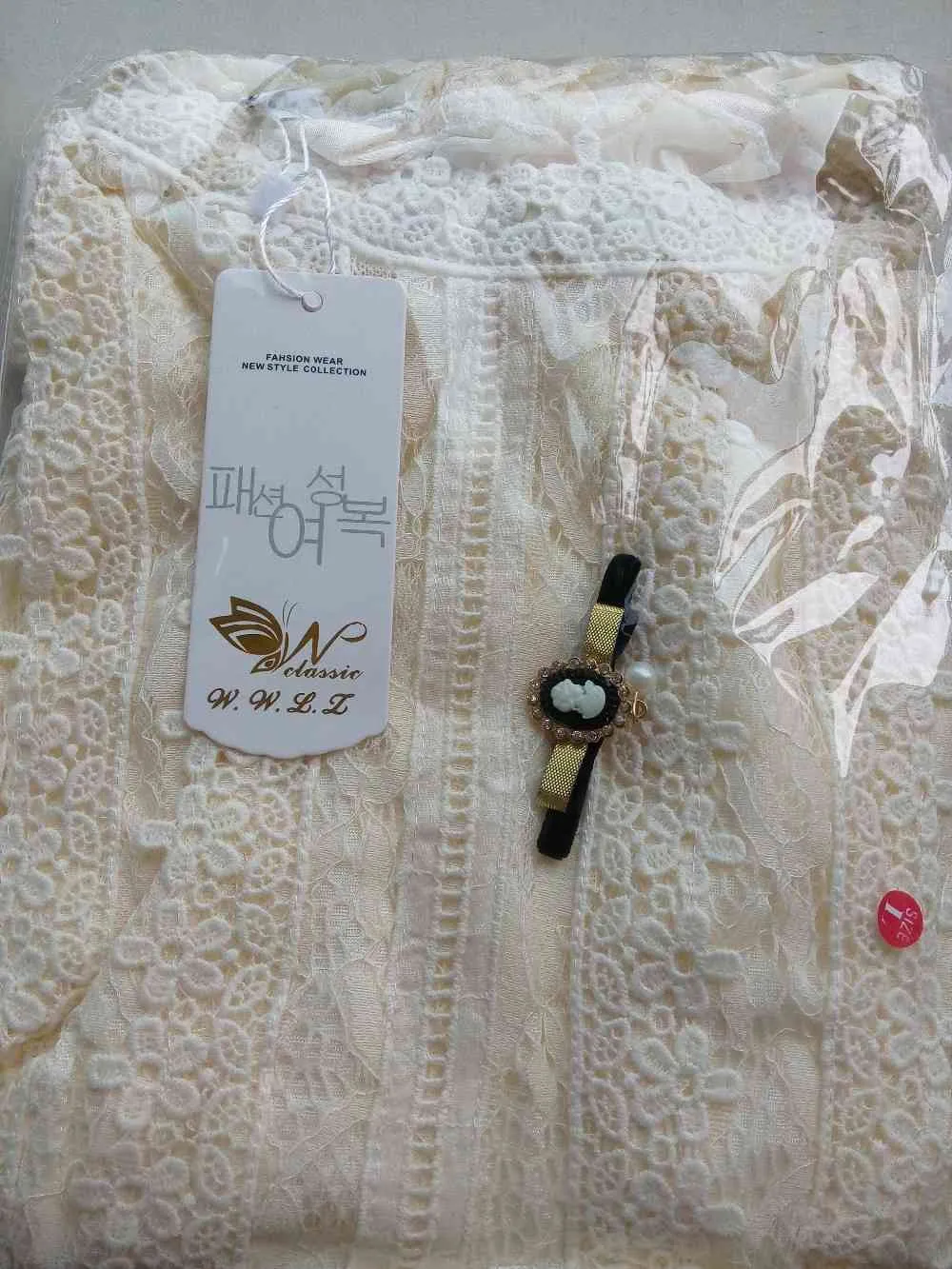 Kvinnor Toppar och Blusar Aprikos Lace Blouse Shirt Plus Size Långärmade T-shirts Fashion 999 60 210508